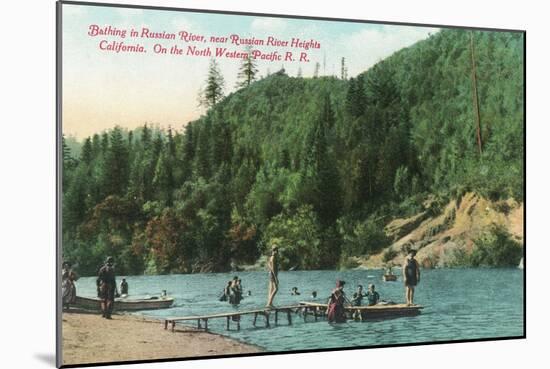 Swimming Near the Dock on the Russian River - Russian River Heights, CA-Lantern Press-Mounted Art Print