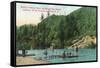 Swimming Near the Dock on the Russian River - Russian River Heights, CA-Lantern Press-Framed Stretched Canvas