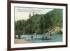 Swimming Near the Dock on the Russian River - Russian River Heights, CA-Lantern Press-Framed Art Print