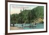Swimming Near the Dock on the Russian River - Russian River Heights, CA-Lantern Press-Framed Premium Giclee Print