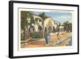 Swimming Pool, Agua Caliente, Tijuana, Mexico-null-Framed Art Print