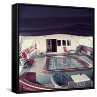 Swimming Pool and Mosaic on the Ship 'Christina O' Owned by Shipping Magnate Aristotle Onassis-Dmitri Kessel-Framed Stretched Canvas