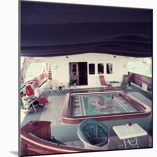 Swimming Pool and Mosaic on the Ship 'Christina O' Owned by Shipping Magnate Aristotle Onassis-Dmitri Kessel-Mounted Photographic Print