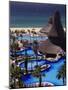 Swimming Pool and Palapas, Cabo San Lucas, Mexico-Walter Bibikow-Mounted Photographic Print