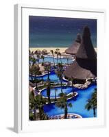 Swimming Pool and Palapas, Cabo San Lucas, Mexico-Walter Bibikow-Framed Photographic Print