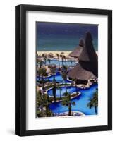 Swimming Pool and Palapas, Cabo San Lucas, Mexico-Walter Bibikow-Framed Photographic Print