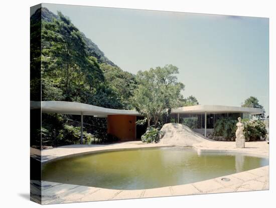 Swimming Pool and Private Residence of Architect Oscar Niemeyer-Dmitri Kessel-Stretched Canvas