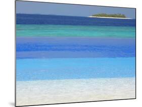 Swimming Pool and Tropical Island, Maldives, Indian Ocean, Asia-Sakis Papadopoulos-Mounted Photographic Print