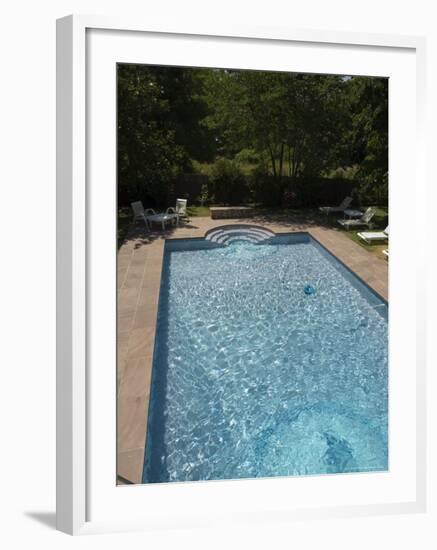 Swimming Pool at the Hotel Pyrenees, St.-Jean-Pied-De-Port, Aquitaine, Basque Country, France-R H Productions-Framed Photographic Print