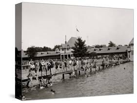 Swimming Pool, Belle Isle Park, Detroit, Mich.-null-Stretched Canvas