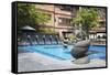 Swimming Pool in Grounds of Dwarika's Hotel, Kathmandu, Nepal, Asia-Ian Trower-Framed Stretched Canvas