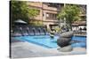 Swimming Pool in Grounds of Dwarika's Hotel, Kathmandu, Nepal, Asia-Ian Trower-Stretched Canvas