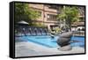 Swimming Pool in Grounds of Dwarika's Hotel, Kathmandu, Nepal, Asia-Ian Trower-Framed Stretched Canvas