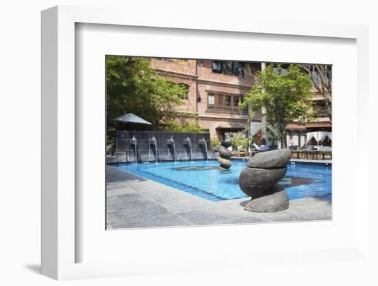 Swimming Pool in Grounds of Dwarika's Hotel, Kathmandu, Nepal, Asia-Ian Trower-Framed Photographic Print