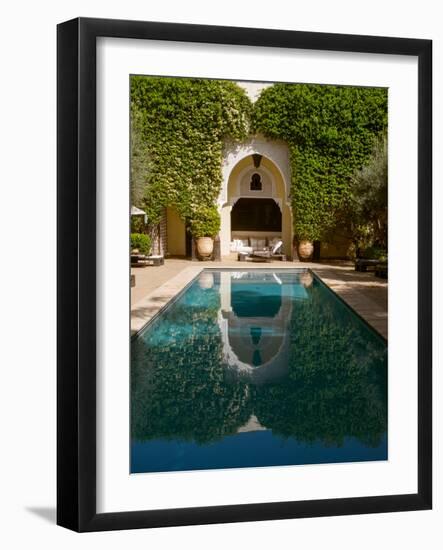 Swimming pool of Villa des Orangers hotel, Marrakesh, Morocco-null-Framed Photographic Print