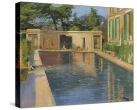 Swimming Pool, Southern France-Sir John Lavery-Stretched Canvas