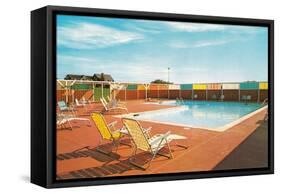 Swimming Pool with Deck Chairs-null-Framed Stretched Canvas