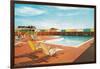 Swimming Pool with Deck Chairs-null-Framed Art Print