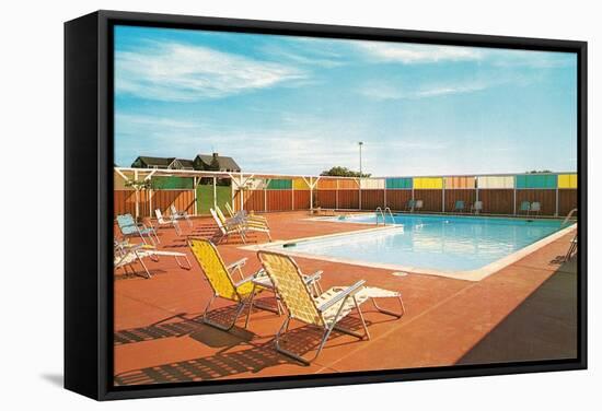 Swimming Pool with Deck Chairs-null-Framed Stretched Canvas