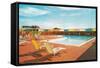 Swimming Pool with Deck Chairs-null-Framed Stretched Canvas