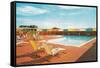 Swimming Pool with Deck Chairs-null-Framed Stretched Canvas