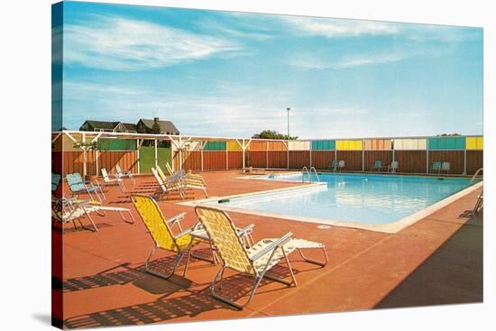 Swimming Pool with Deck Chairs-null-Stretched Canvas