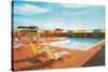 Swimming Pool with Deck Chairs-null-Stretched Canvas