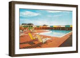 Swimming Pool with Deck Chairs-null-Framed Art Print