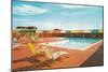 Swimming Pool with Deck Chairs-null-Mounted Art Print