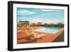 Swimming Pool with Deck Chairs-null-Framed Premium Giclee Print