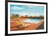 Swimming Pool with Deck Chairs-null-Framed Art Print