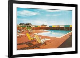 Swimming Pool with Deck Chairs-null-Framed Art Print