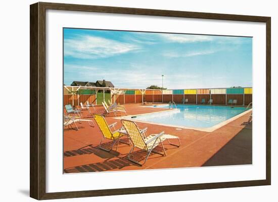 Swimming Pool with Deck Chairs-null-Framed Art Print