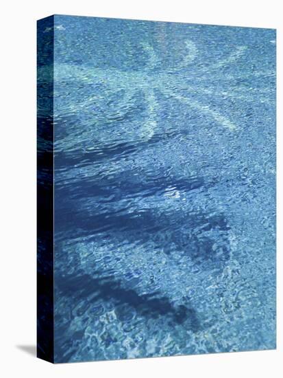 Swimming Pool with Palm Art, Faux Kasbah Hotel, Kasbah Xaluca Maadid, Maadid, Ziz Valley, Morocco-Walter Bibikow-Stretched Canvas