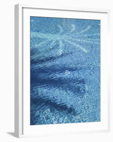 Swimming Pool with Palm Art, Faux Kasbah Hotel, Kasbah Xaluca Maadid, Maadid, Ziz Valley, Morocco-Walter Bibikow-Framed Photographic Print