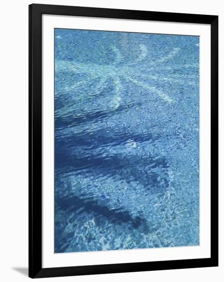 Swimming Pool with Palm Art, Faux Kasbah Hotel, Kasbah Xaluca Maadid, Maadid, Ziz Valley, Morocco-Walter Bibikow-Framed Photographic Print