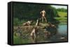 Swimming-Thomas Cowperthwait Eakins-Framed Stretched Canvas