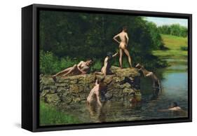 Swimming-Thomas Cowperthwait Eakins-Framed Stretched Canvas