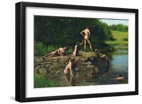 Swimming-Thomas Cowperthwait Eakins-Framed Art Print