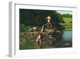 Swimming-Thomas Cowperthwait Eakins-Framed Art Print