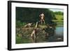 Swimming-Thomas Cowperthwait Eakins-Framed Art Print