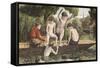 Swimming-null-Framed Stretched Canvas