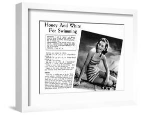 Swimwear Knitting Pattern, 1948-null-Framed Art Print