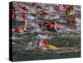 Swindon, Participants in a Triathalon Competition, Swindon, England, England-Paul Harris-Stretched Canvas