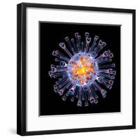 Swine Flu Virus Particle, Artwork-PASIEKA-Framed Premium Photographic Print