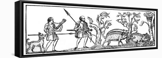 Swine Hunting, 9th Century-null-Framed Stretched Canvas