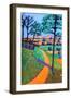 Swineyard Hill, 2021 (acrylic on paper)-Paul Powis-Framed Giclee Print