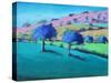 Swineyard Hill spring (acrylic on canvas, 2021)-Paul Powis-Stretched Canvas