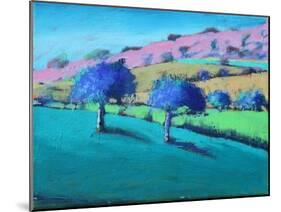 Swineyard Hill spring (acrylic on canvas, 2021)-Paul Powis-Mounted Giclee Print