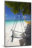 Swing and Traditional Boat on Tropical Beach, Maldives, Indian Ocean, Asia-Sakis Papadopoulos-Mounted Photographic Print